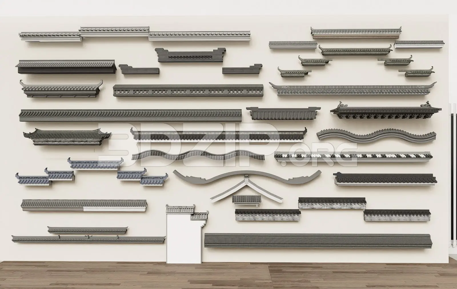 Traditional Asian Roof Collection — preview 1 (3dzip)