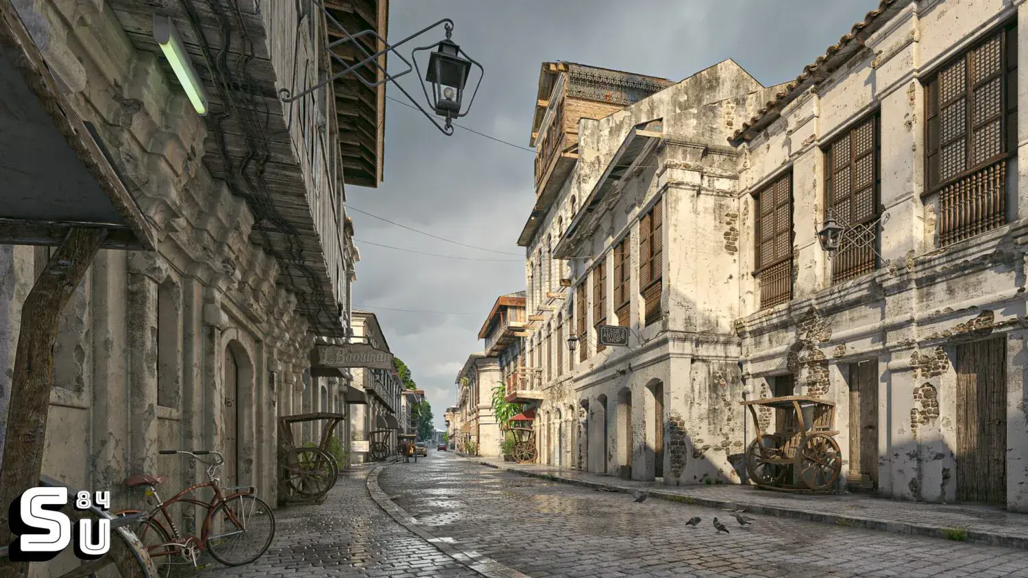 Antique Buildings With A Street