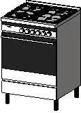 Free standing 4 burner oven parametric size — preview 1, by karinise@hotmail.com (RevitCity, CC0)