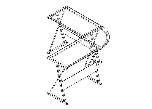 L-Shaped Glass-Topped Computer Desk — preview 1, by ritole (RevitCity, CC0)