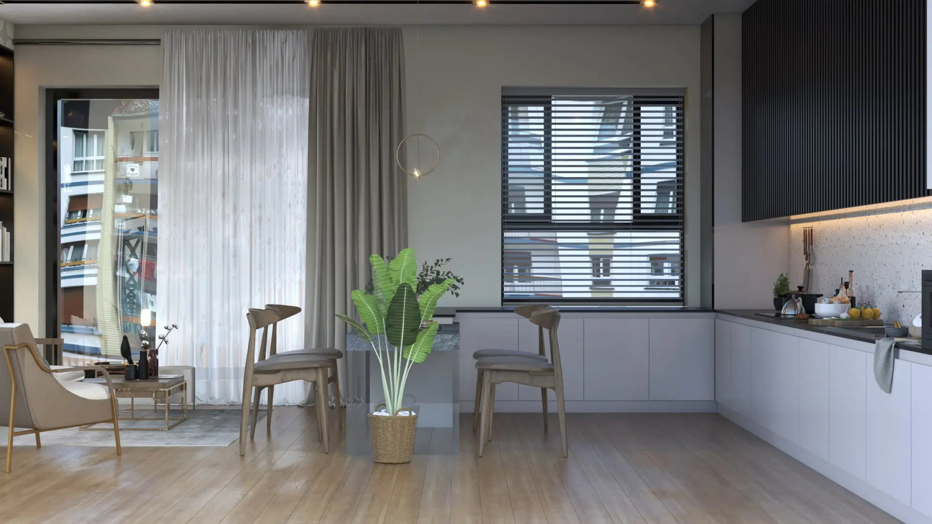 Interior Living- Kitchenroom Scene — preview 1, by KT Nha Dep (cgtips)