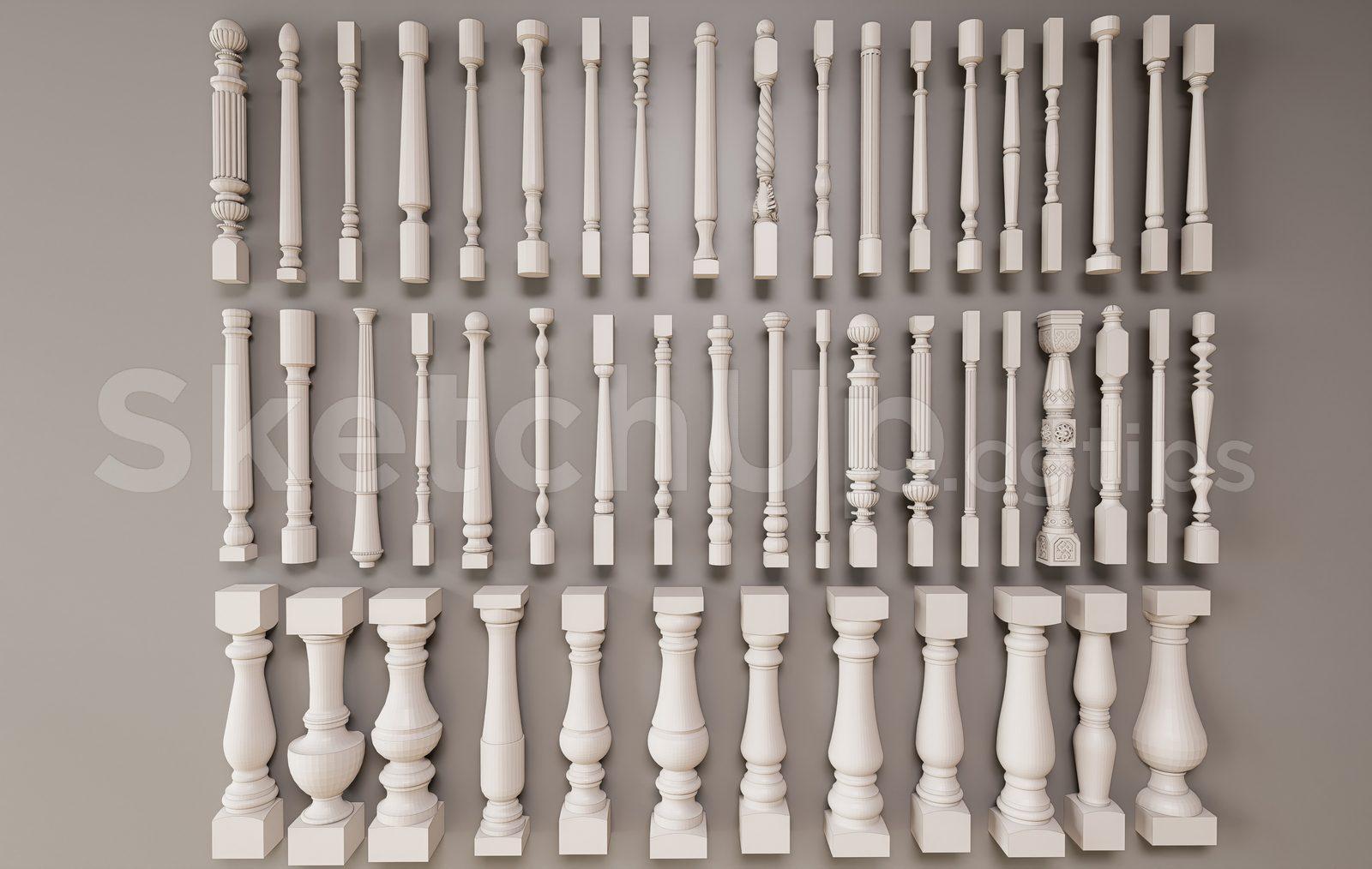 Wooden Baluster 3D Models Free Download – SketchUp Pro