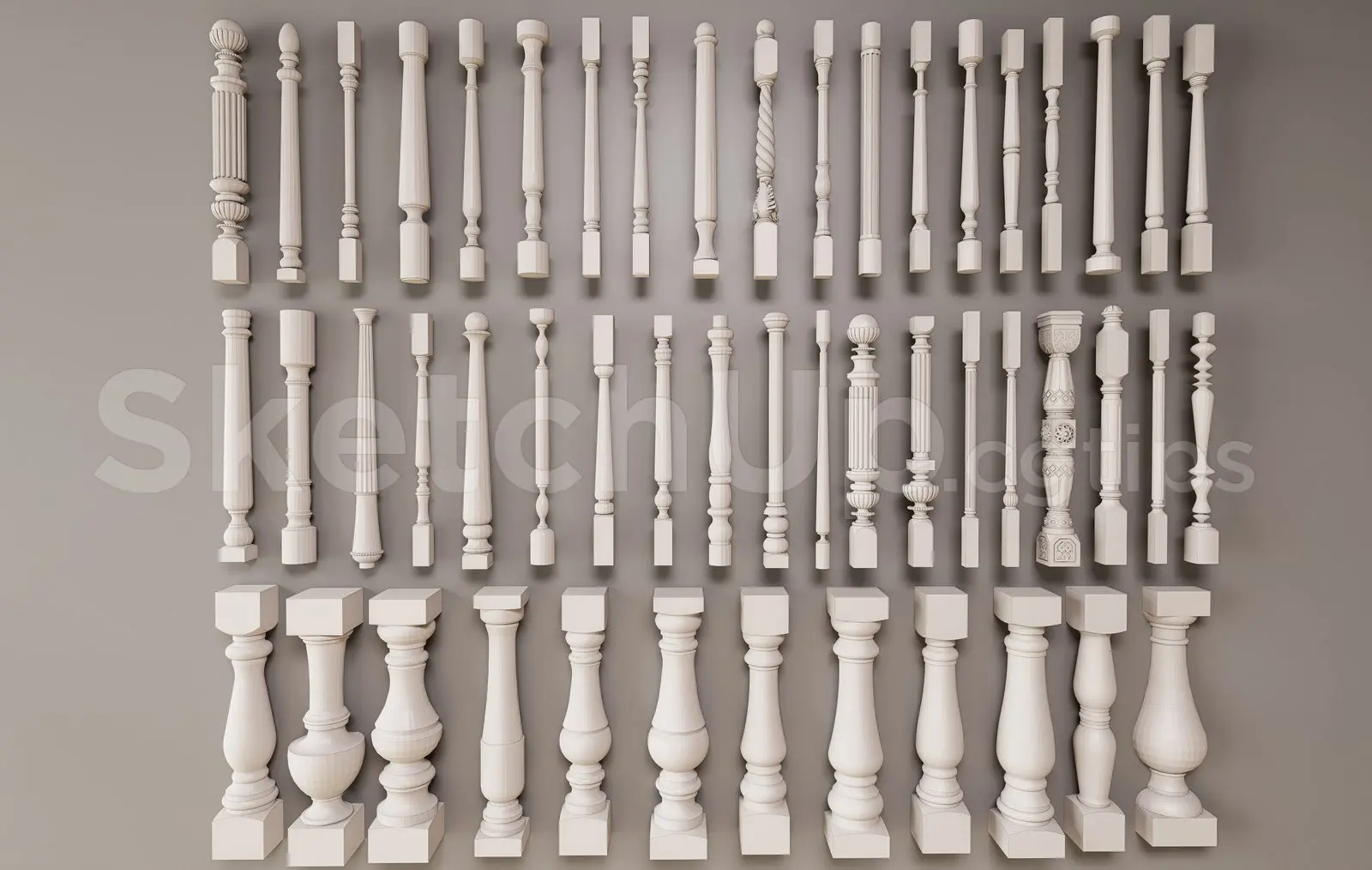 Wooden Baluster 3D Models Free Download – SketchUp Pro