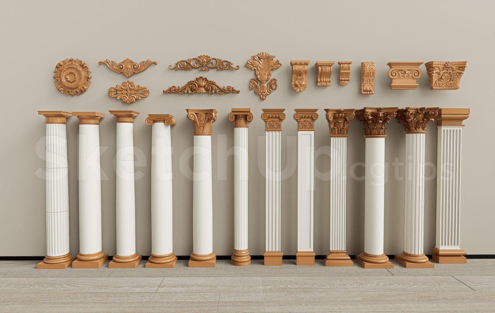 Ancient Greek and Roman Style Columns