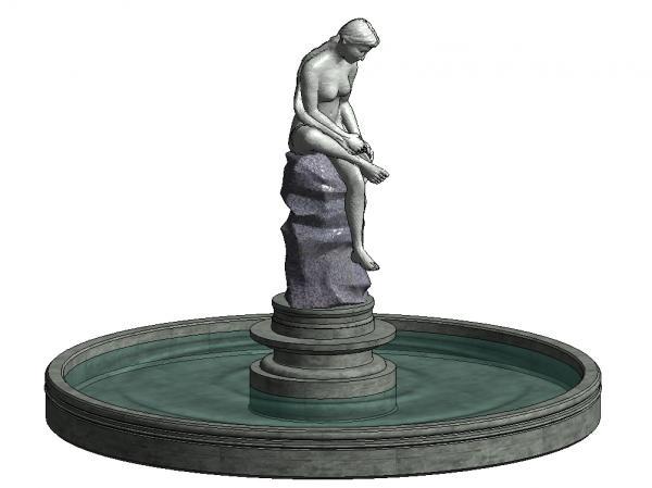 Fountain with Statue