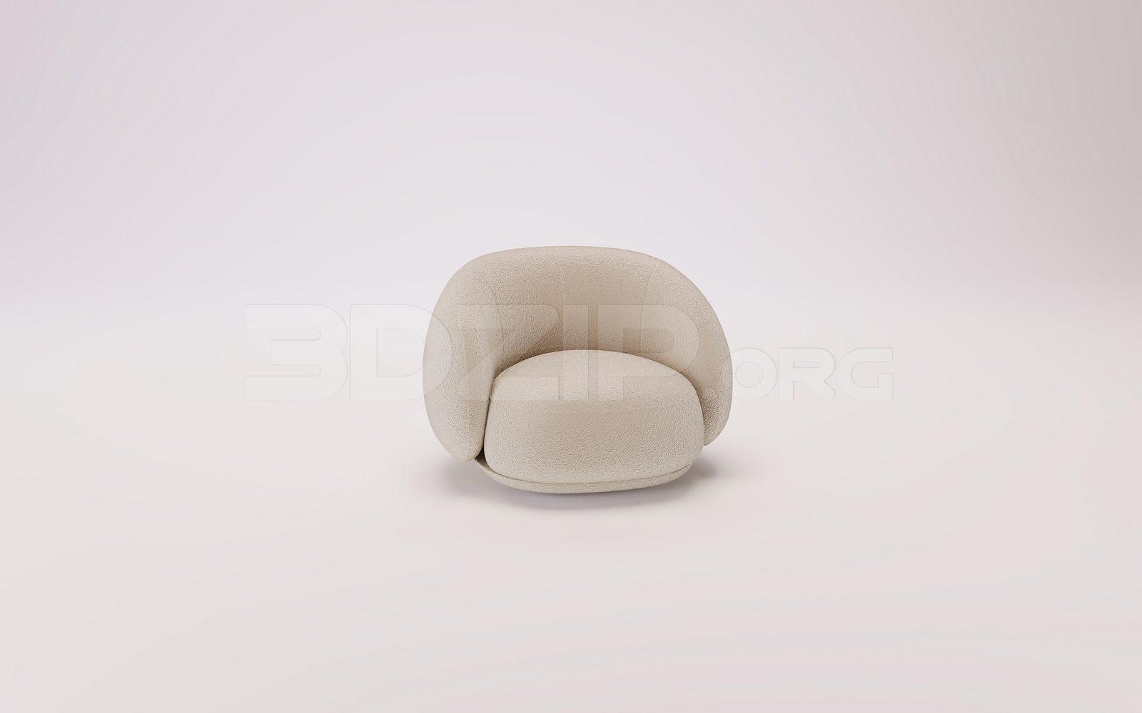 Armchair 3D Model for Interior Projects — preview 1 (3dzip)