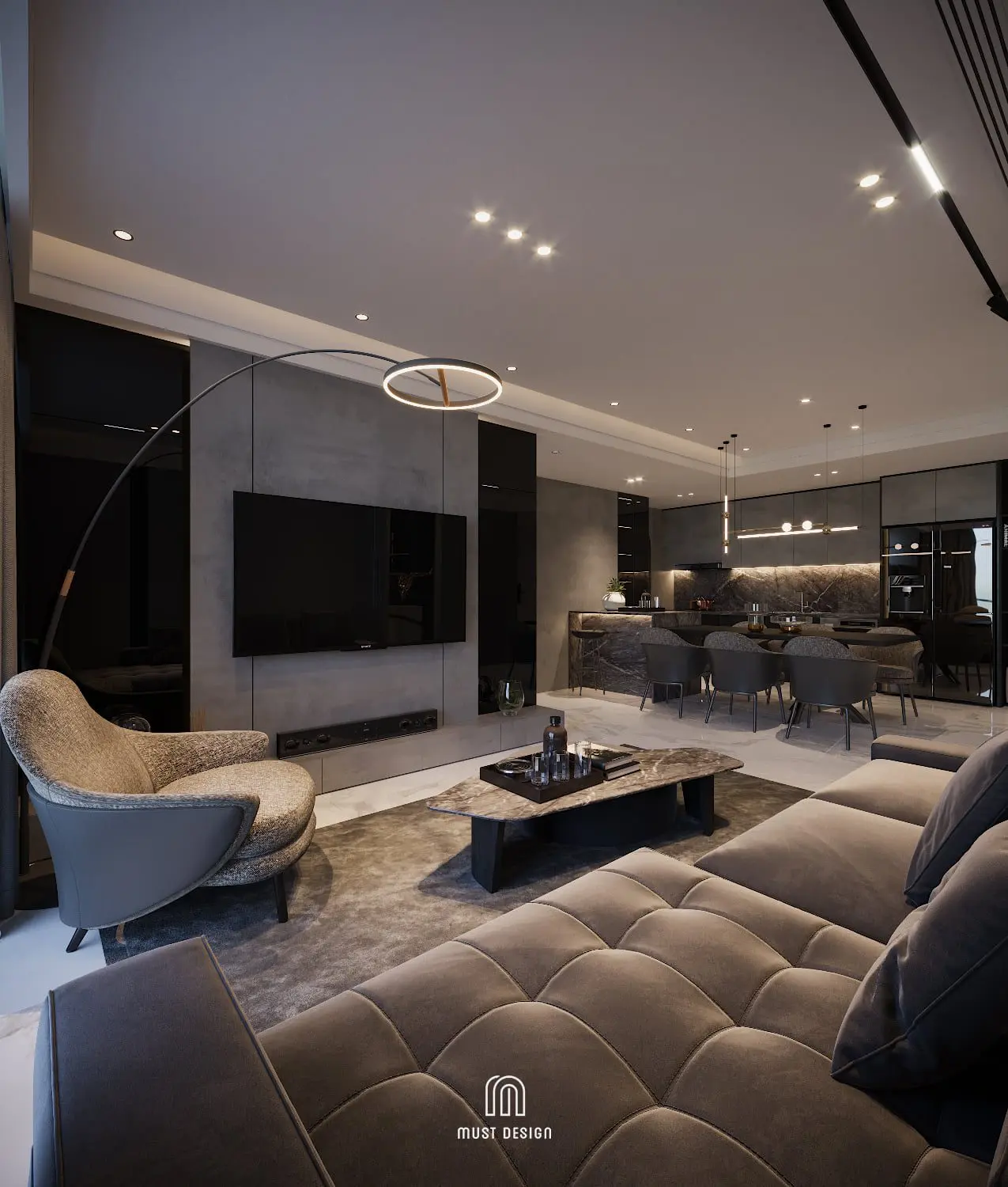 Living Room – Kitchen Interior