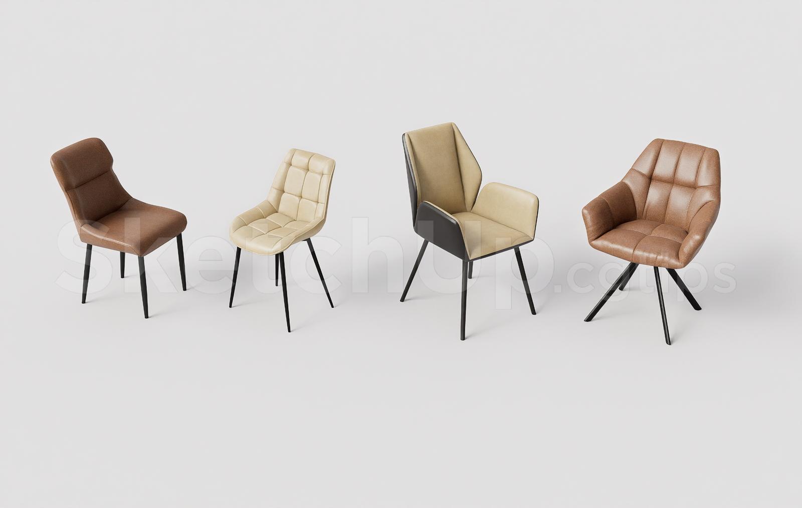 Contemporary Dining Chairs with Metal Legs