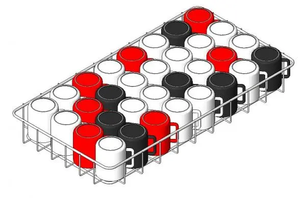 Coffee Cup tray with Cups — preview 1, by SimonD (RevitCity, CC0)
