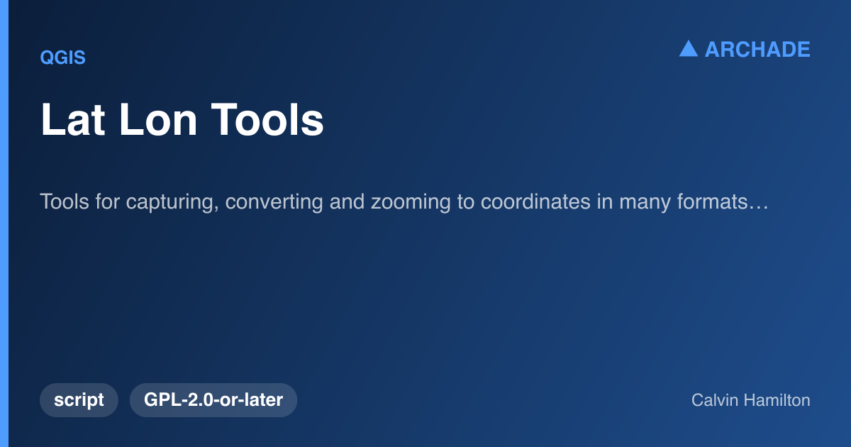 Lat Lon Tools