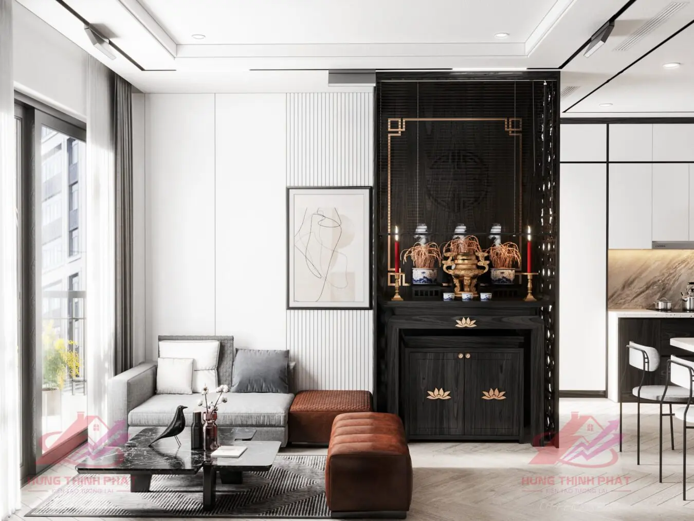 Living Room – Kitchen Interior