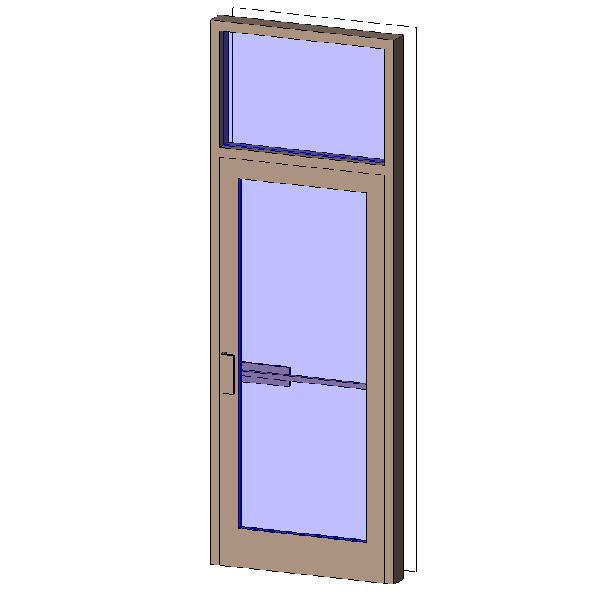 Single Exterior Aluminum Door with Transom