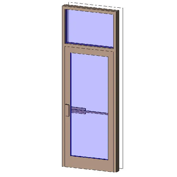 Single Exterior Aluminum Door with Transom