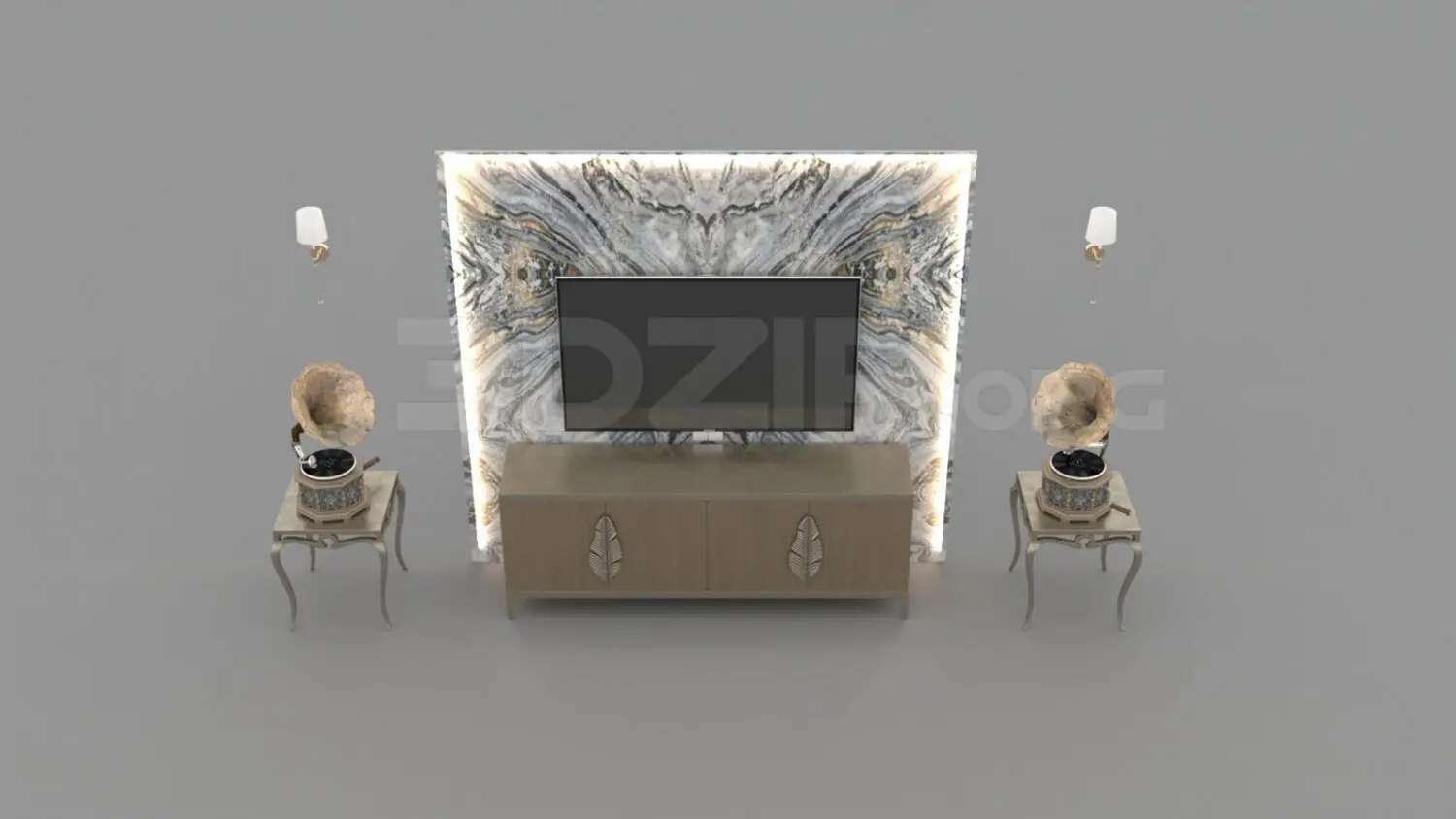 TV Cabinet — preview 1 (3dzip, CC0)