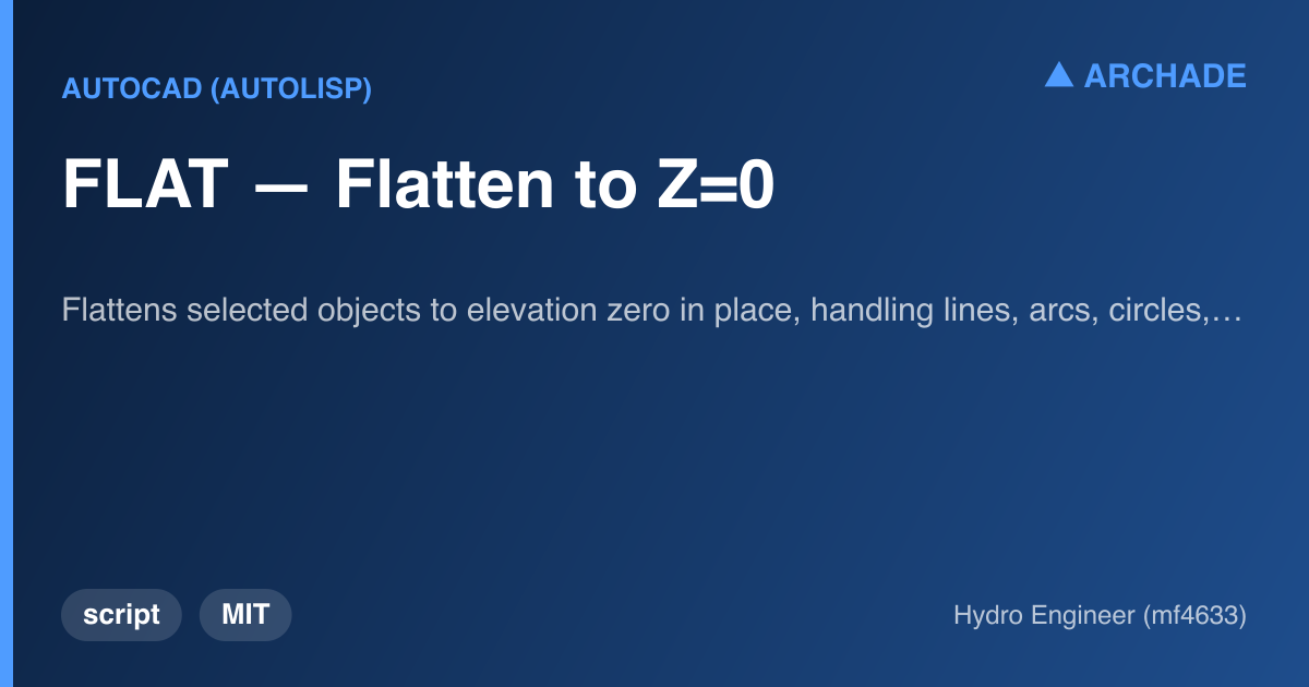 FLAT — Flatten to Z=0