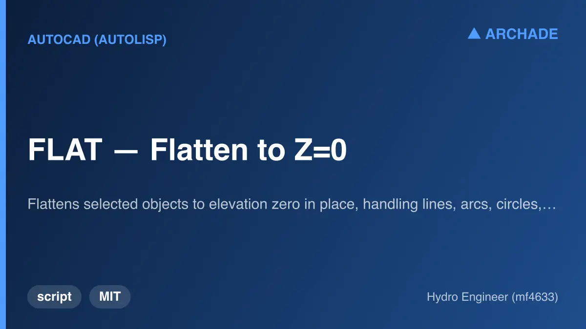 FLAT — Flatten to Z=0