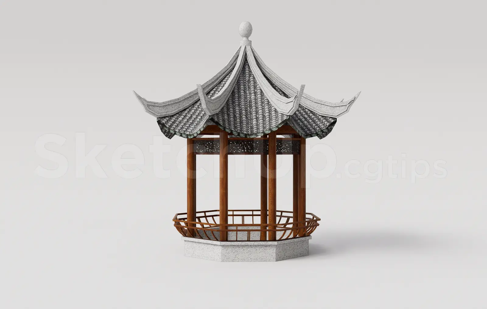 Traditional Asian Gazebo — preview 1 (cgtips, CC0)