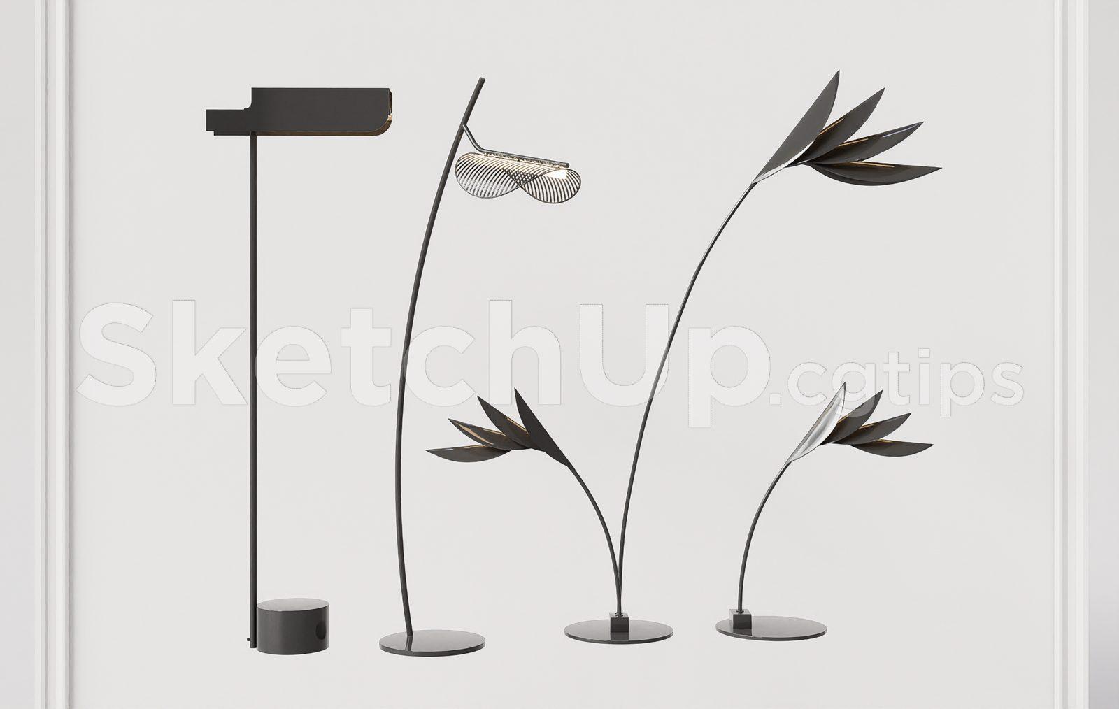 Floor Lamp Model for SketchUp – Interior Design Ready