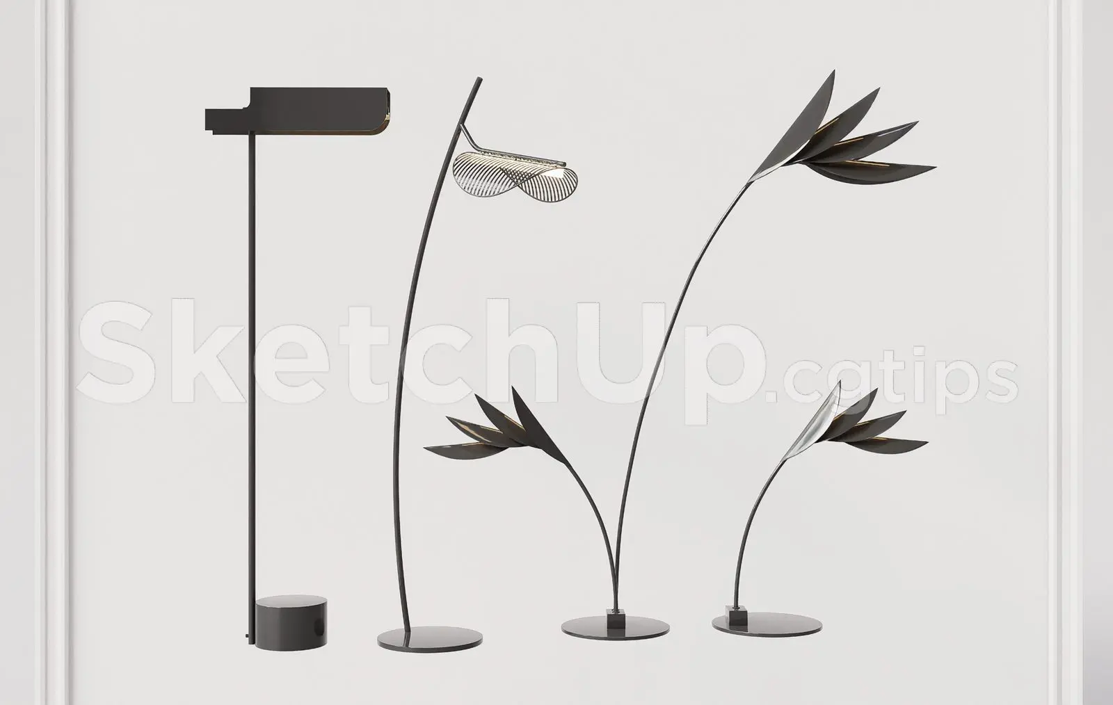 Floor Lamp Model for SketchUp – Interior Design Ready — preview 1 (cgtips)