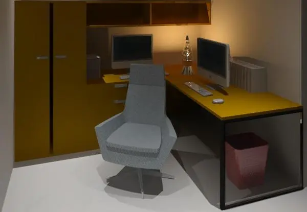 Parametric computer table — preview 1, by LuanaTremelBuzzi (RevitCity, CC0)
