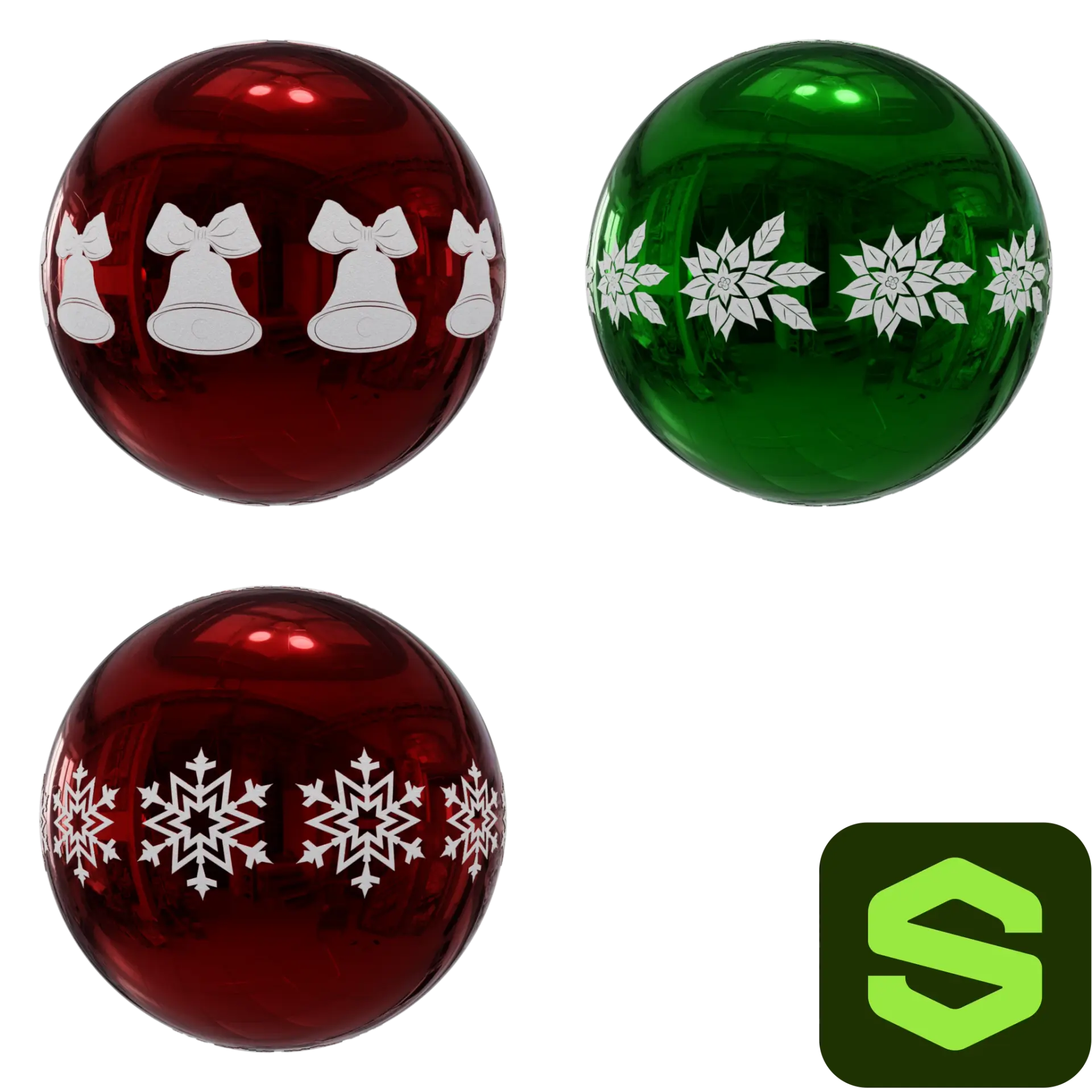 Christmas Tree Ornament Substance 002 — preview 1 (ambientCG, CC0)