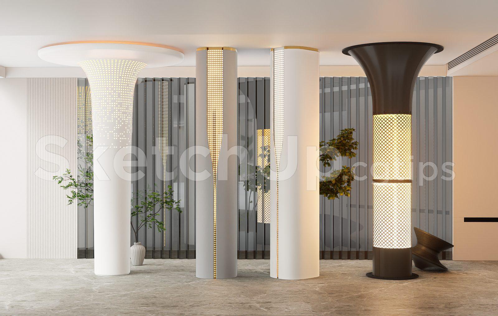 Modern Luxury Interior Lighting Columns
