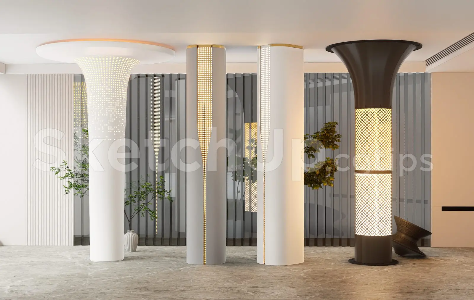 Modern Luxury Interior Lighting Columns