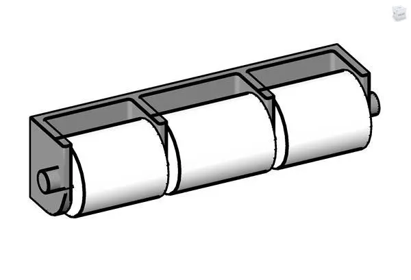 3-Roll Toilet Paper Dispenser — preview 1, by Custom (RevitCity, CC0)