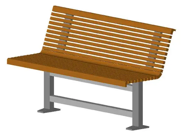 Typical outdoor park bench