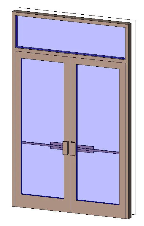 Double Aluminum Door with Transom