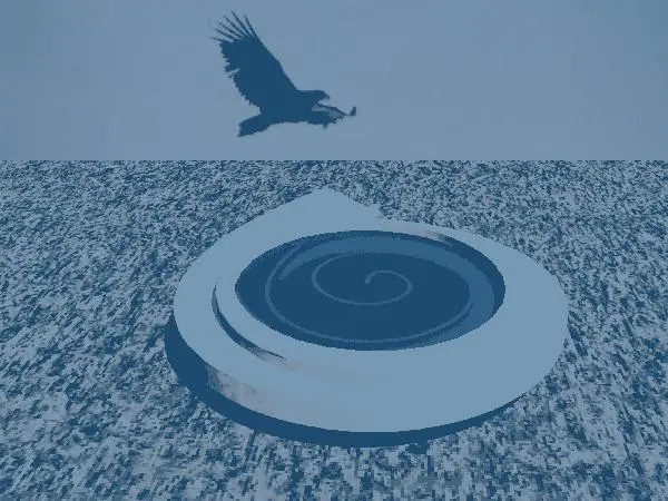 Parametric BirdBath Waterfilled With Eagle
