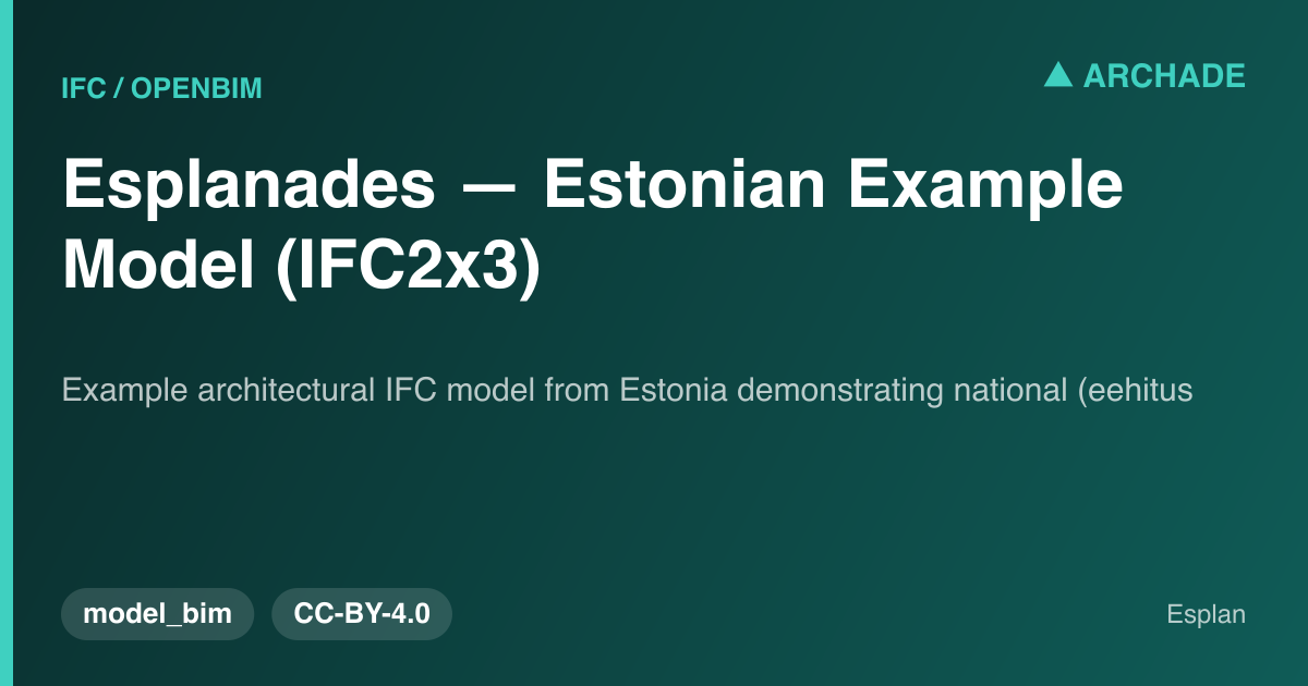 Esplanades — Estonian Example Model (IFC2x3)