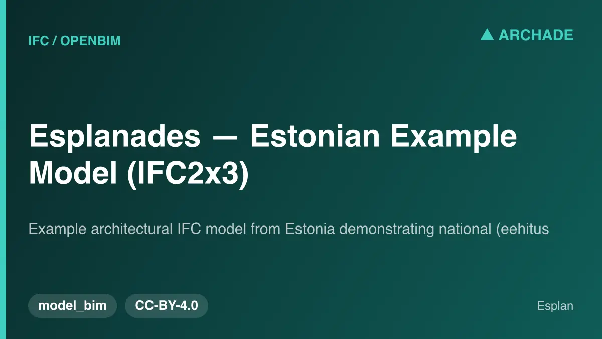 Esplanades — Estonian Example Model (IFC2x3)