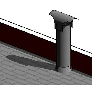 Old Style Roof duct with simple bent metal rain cover - Parametric height