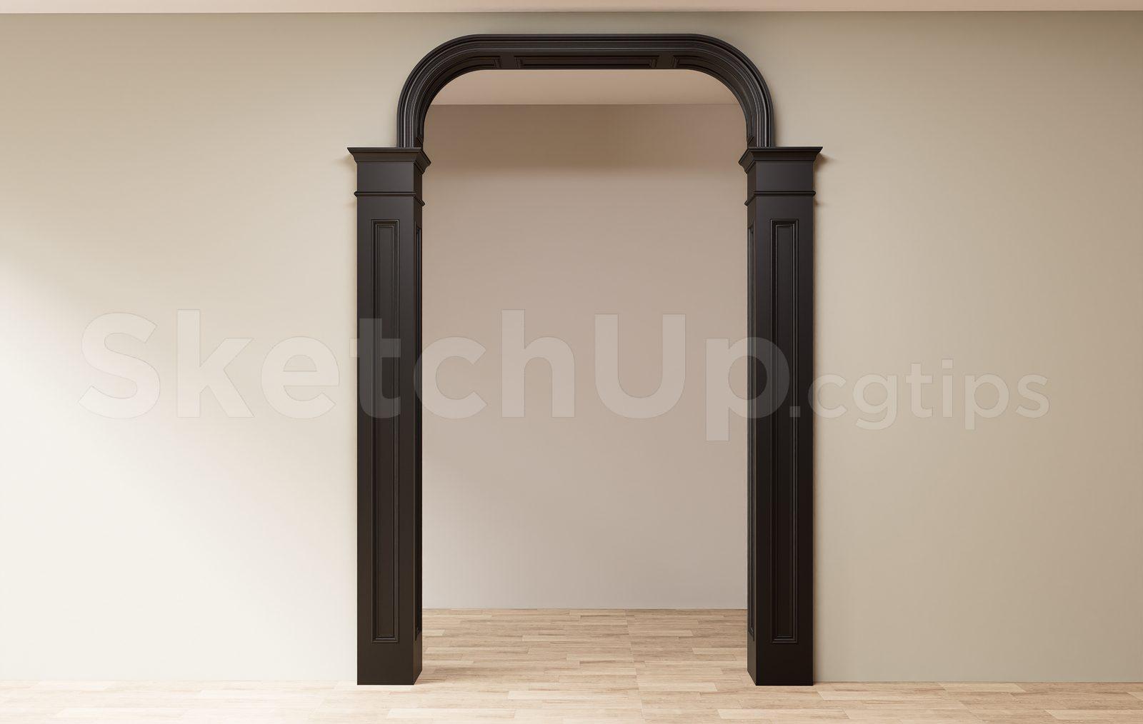 Classic Wooden Arched Doorway