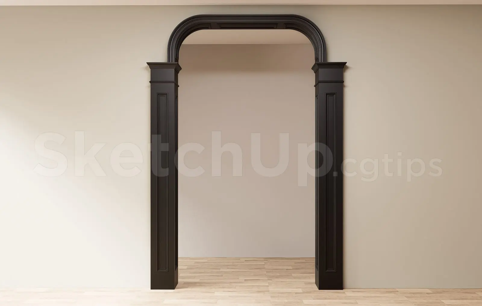 Classic Wooden Arched Doorway