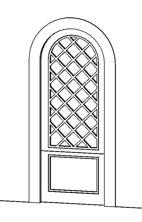 Arched Door With Diamond Window — preview 1, by smh (RevitCity, CC0)