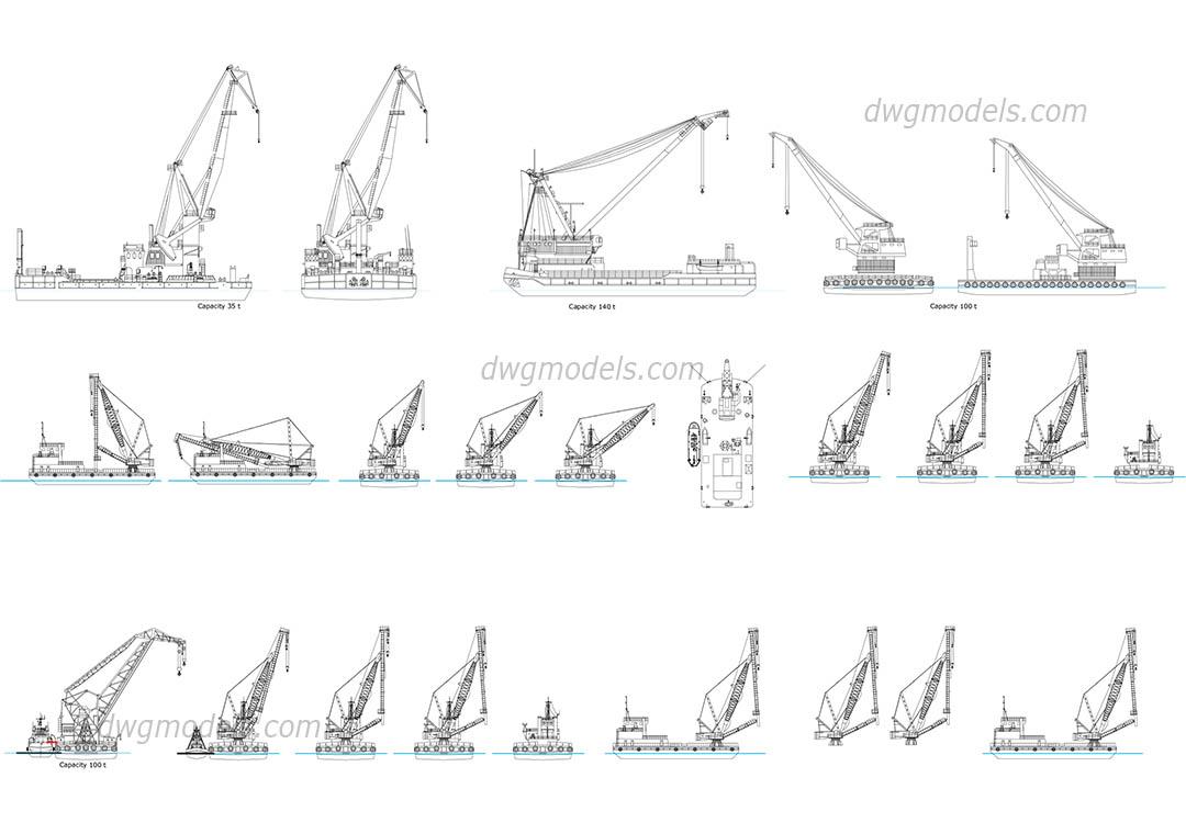 Floating cranes