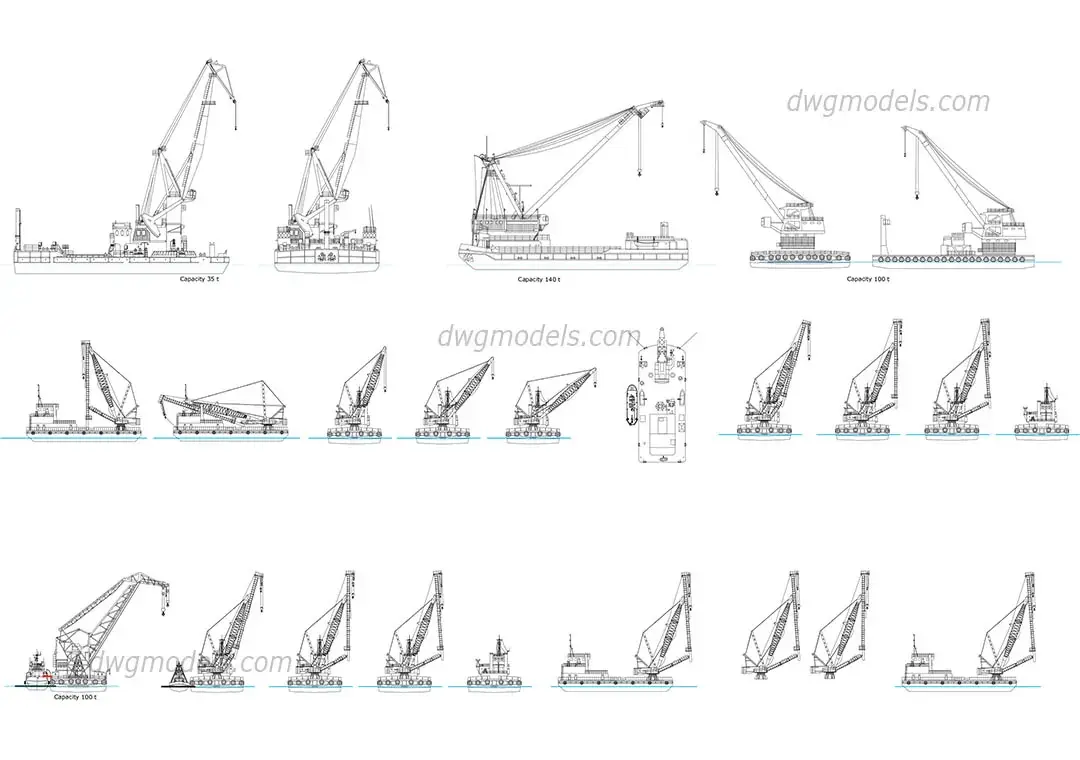 Floating cranes