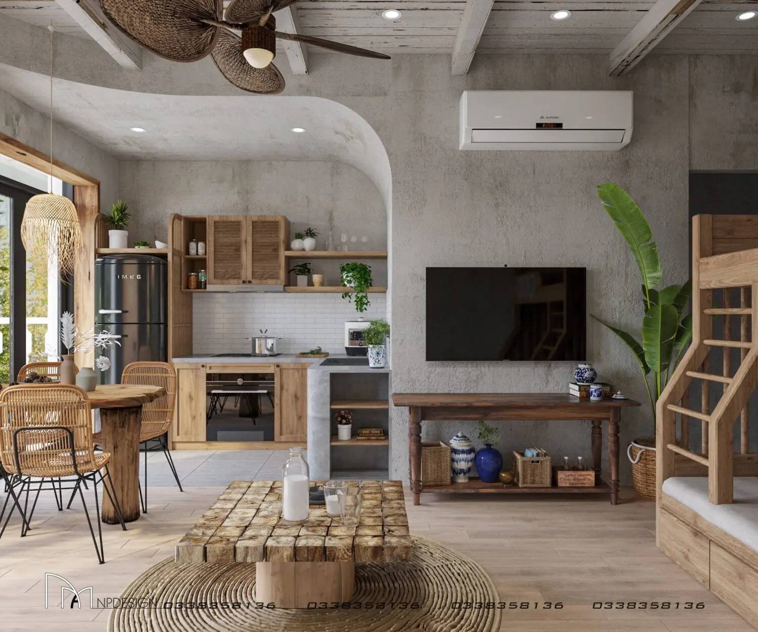 Interior Living room- kitchen