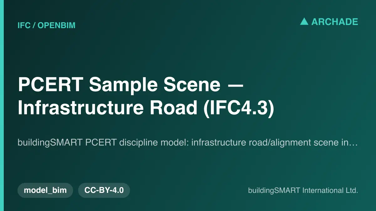 PCERT Sample Scene — Infrastructure Road (IFC4.3)