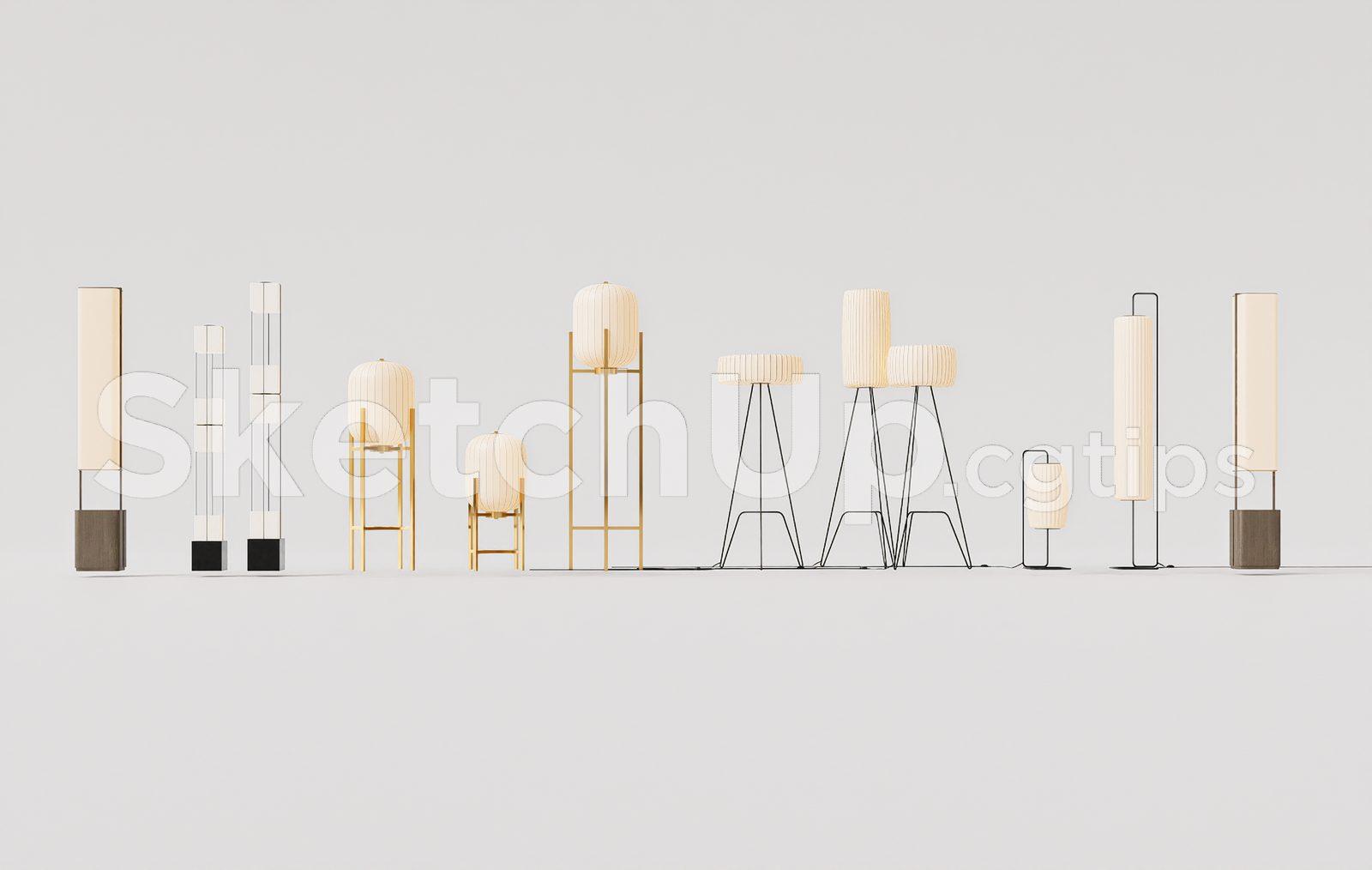 Floor Lamp Model for SketchUp – Interior Design Ready