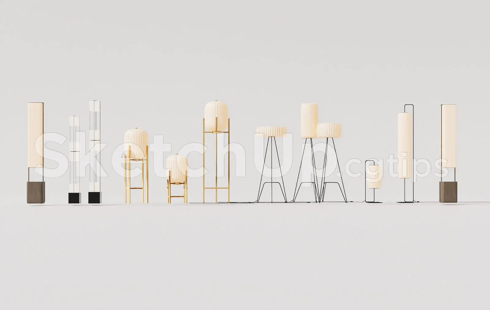 Floor Lamp Model for SketchUp – Interior Design Ready