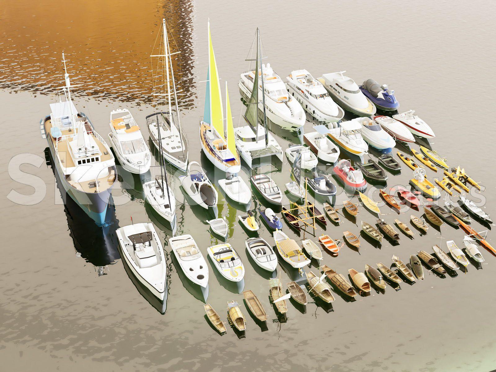 ship and fishing boat models in SketchUp format