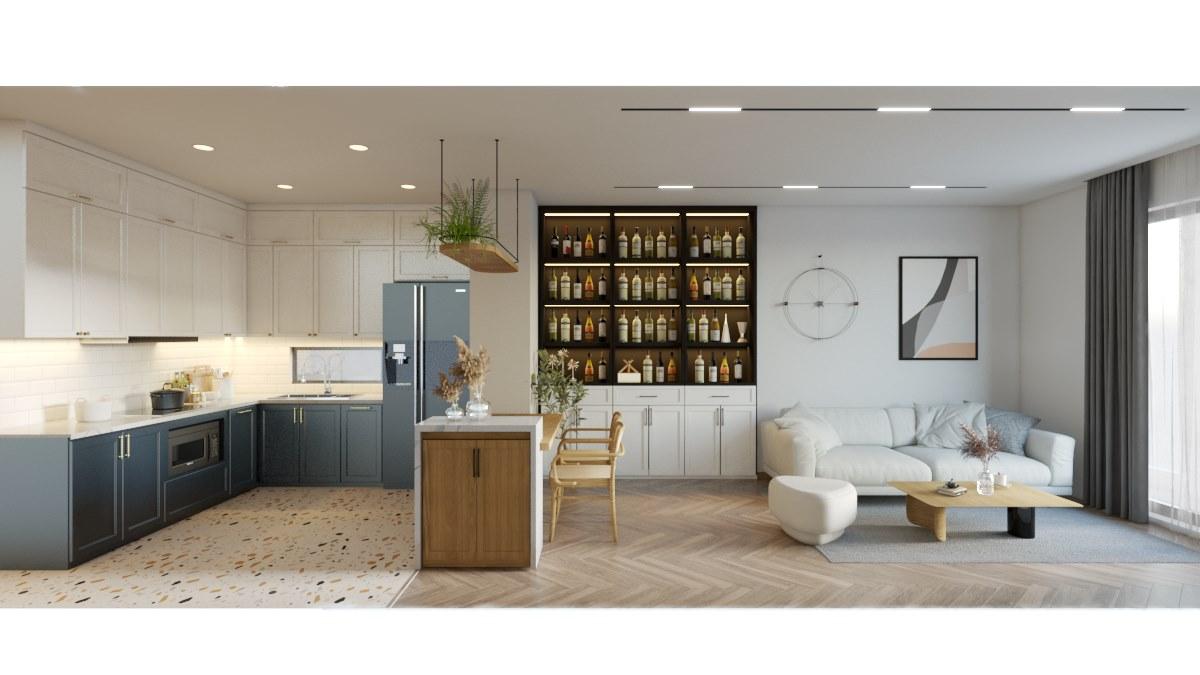 Interior Living-Kitchenroom Scene