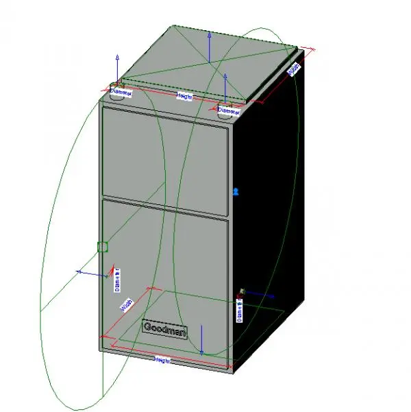 Goodman GCH95 downflow gas furnace — preview 1, by Seth M. Price (RevitCity, CC0)
