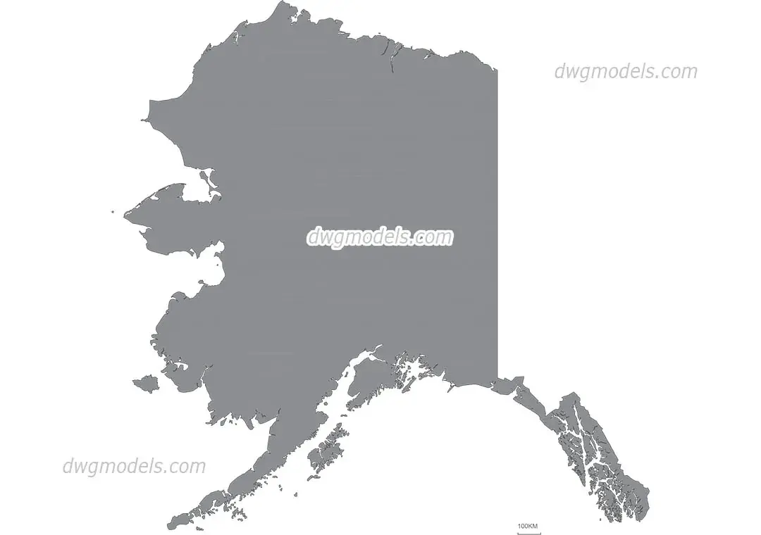 Map of Alaska free vector