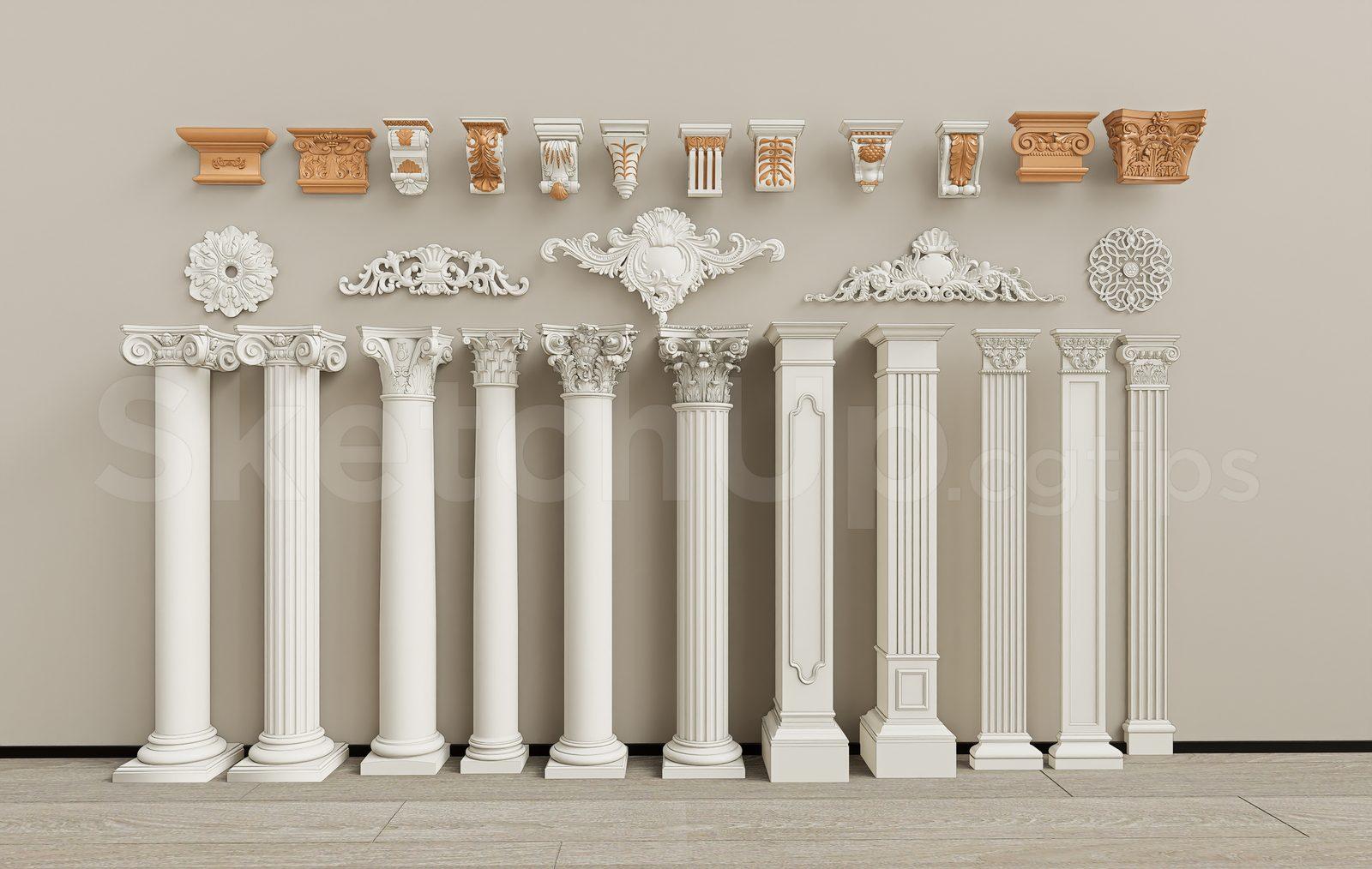Neoclassical Columns and Decorative Elements