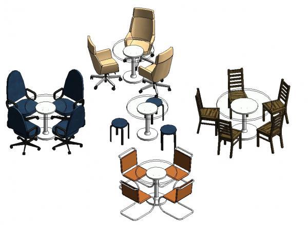 Table Circular Multi Seats