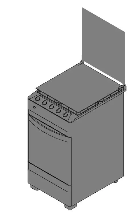 Stove with Oven - 4 Burners — preview 1, by Adriano Lara (RevitCity, CC0)